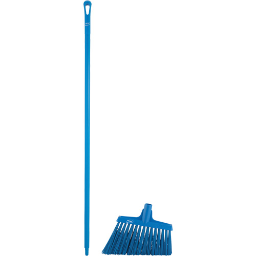 Angle Broom Head with Handle, X-Coarse Bristles, 12", Polyester, Blue Southpoint Industrial Supply
