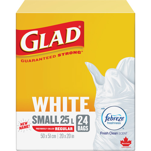 Small 25L Febreze Garbage Bags, Regular, 20" W x 20" L, White Southpoint Industrial Supply
