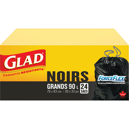 90L Garbage Bags, Regular, 30" W x 33" L, Black Southpoint Industrial Supply