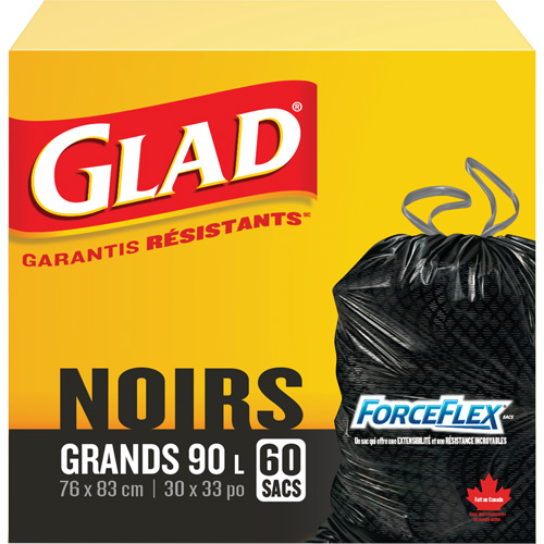 90L Garbage Bags, Regular, 30" W x 33" L, Black Southpoint Industrial Supply