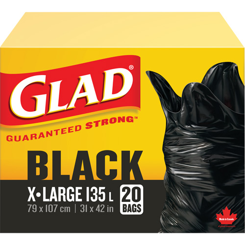 135L Garbage Bags, Regular, 31" W x 42" L, Black Southpoint Industrial Supply
