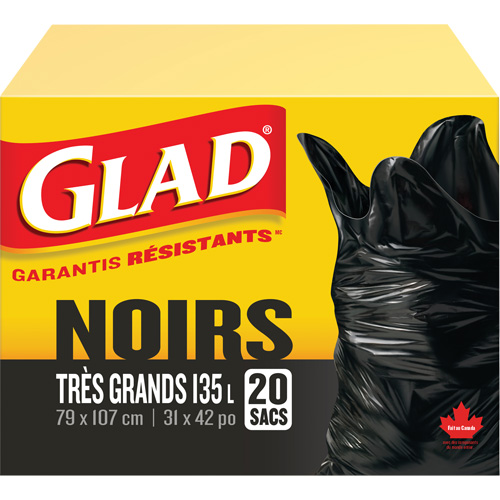 135L Garbage Bags, Regular, 31" W x 42" L, Black Southpoint Industrial Supply