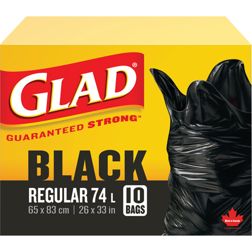 74L Garbage Bags, Regular, 26" W x 33" L, Black Southpoint Industrial Supply
