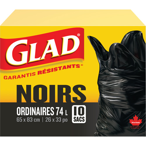 74L Garbage Bags, Regular, 26" W x 33" L, Black Southpoint Industrial Supply
