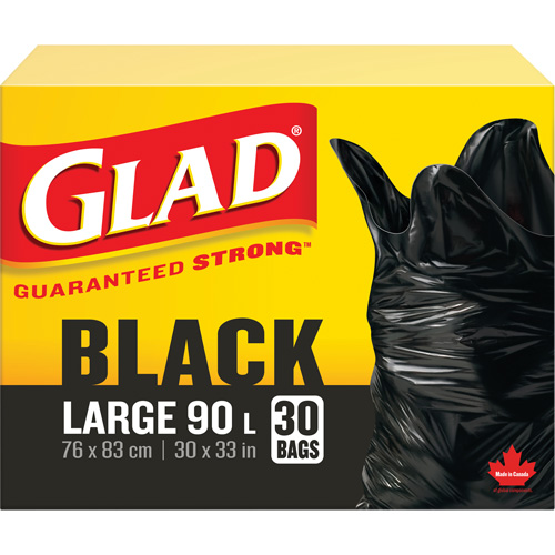 90L Garbage Bags, Regular, 30" W x 33" L, Black Southpoint Industrial Supply