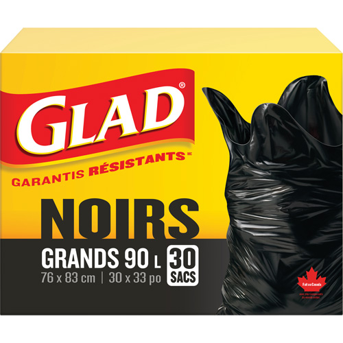 90L Garbage Bags, Regular, 30" W x 33" L, Black Southpoint Industrial Supply