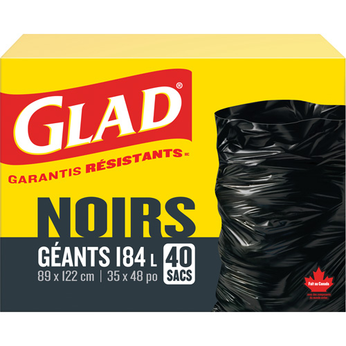 184L Garbage Bags, Regular, 35" W x 48" L, Black Southpoint Industrial Supply