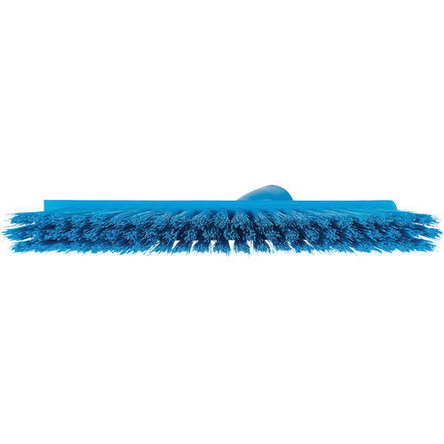 Dustpan Broom with Angled Thread, Medium Bristles, 10", Polyester, Blue Southpoint Industrial Supply