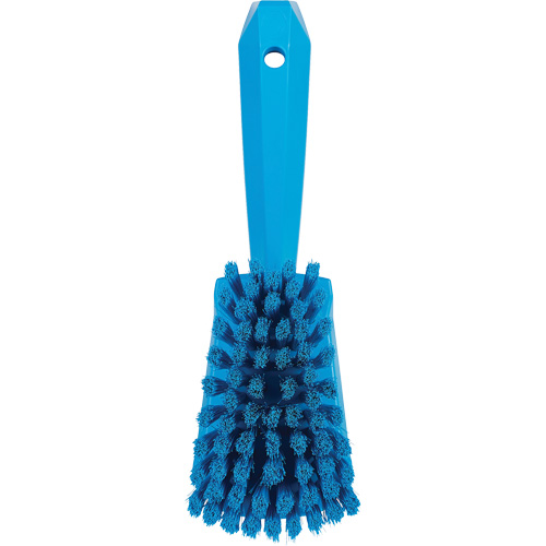 Brosse &agrave; r&eacute;curer avec manche court, Soies Doux, Longueur de 10-1/2", Bleu Southpoint Industrial Supply