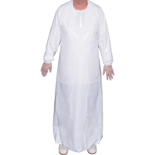 Top Dog 6 Mil. Gown, X-Large, White, Polyurethane Southpoint Industrial Supply