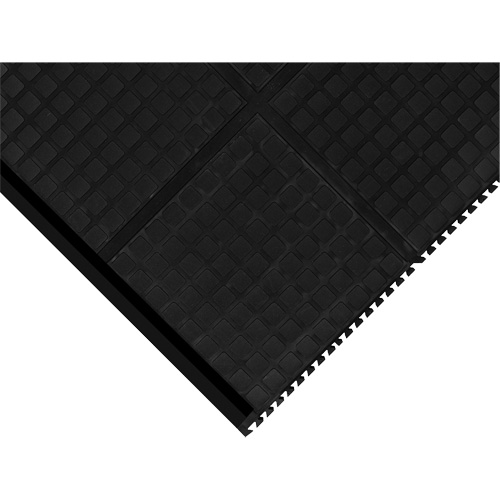 Hog Heaven&reg; Modular Tile 18"  - Corner, Corrugated, 3-1/3' x 3-1/3' x 3/4", Black, Nitrile Southpoint Industrial Supply