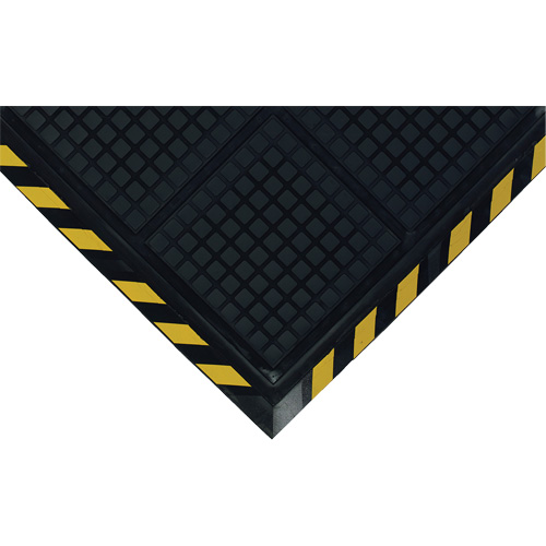 Hog Heaven&reg; Workstation Mat, Corrugated, 3-3/5' x 3-3/5' x 3/4", Black/Yellow, Nitrile Southpoint Industrial Supply