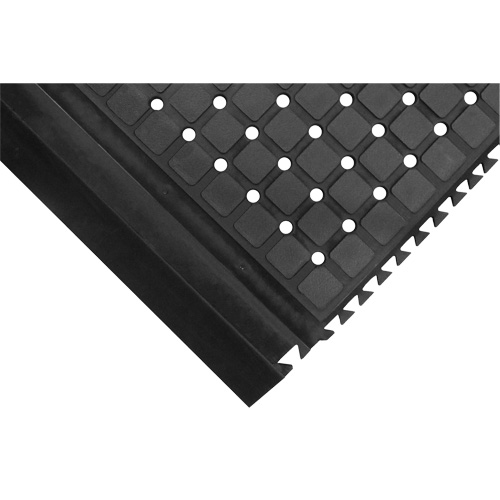 Hog Heaven&reg; Drainable Linkable Mats | Black 36" x 43.75" | Middle, Corrugated, 3' x 3-2/3' x 3/4", Black, Nitrile Southpoint Industrial Supply