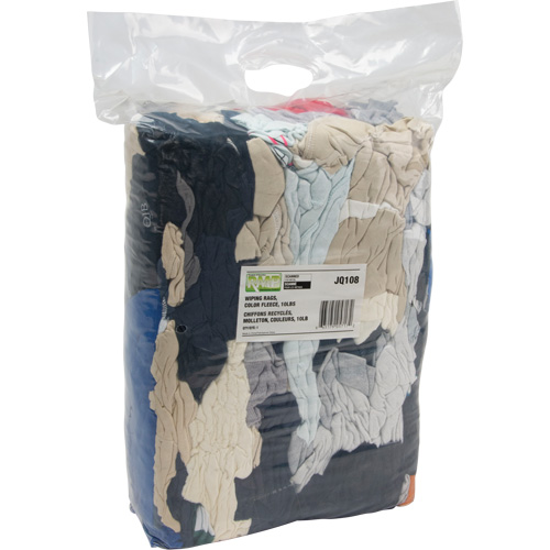 Chiffons fabriqu&eacute;s &agrave; partir de mat&eacute;riaux recycl&eacute;s, Molleton, M&eacute;lange de couleurs, 10 lb Southpoint Industrial Supply