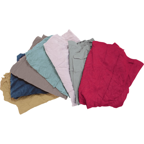 Chiffons fabriqu&eacute;s &agrave; partir de mat&eacute;riaux recycl&eacute;s, Molleton, M&eacute;lange de couleurs, 10 lb Southpoint Industrial Supply