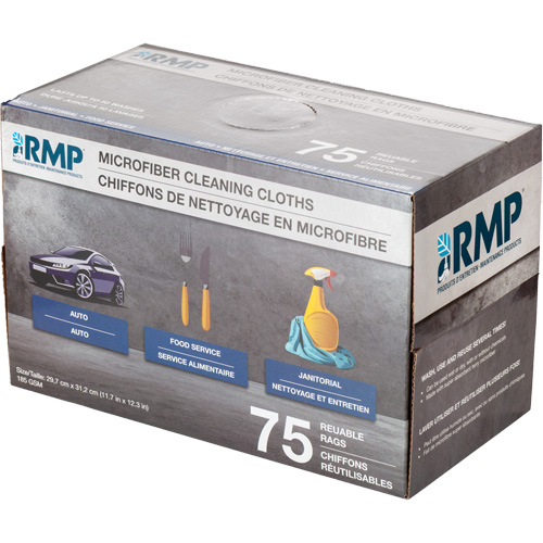 Chiffons lavables pour le nettoyage, Microfibre, Blanc Southpoint Industrial Supply