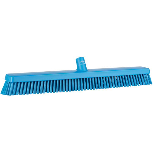 Heavy-Duty Push Broom, Fine/Stiff Bristles, 24", Blue Southpoint Industrial Supply