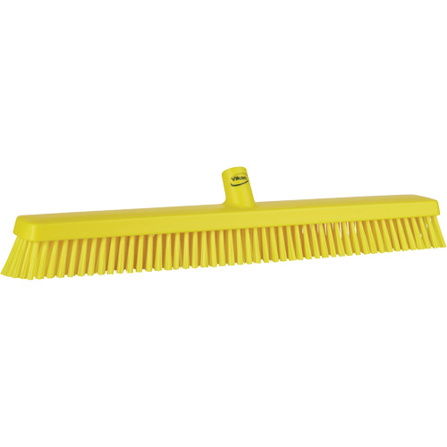 Heavy-Duty Push Broom, Fine/Stiff Bristles, 24", Yellow Southpoint Industrial Supply