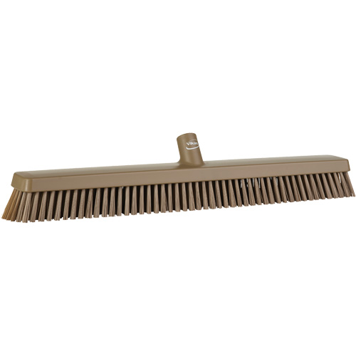 Heavy-Duty Push Broom, Fine/Stiff Bristles, 24", Brown Southpoint Industrial Supply