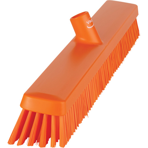 Heavy-Duty Push Broom, Fine/Stiff Bristles, 24", Orange Southpoint Industrial Supply