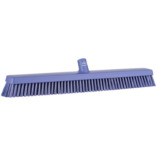 Heavy-Duty Push Broom, Fine/Stiff Bristles, 24", Purple Southpoint Industrial Supply