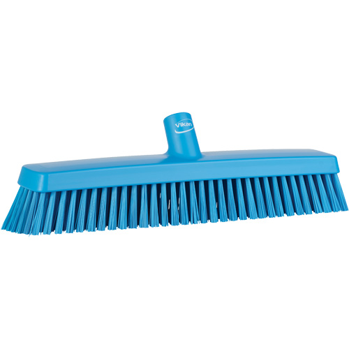 Push Broom Head, Fine/Stiff Bristles, 16-1/2", Polyester/Polypropylene, Blue Southpoint Industrial Supply