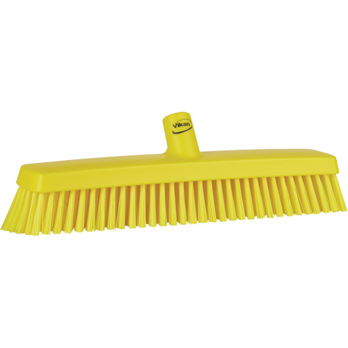 Push Broom Head, Fine/Stiff Bristles, 16-1/2", Polyester/Polypropylene, Yellow Southpoint Industrial Supply