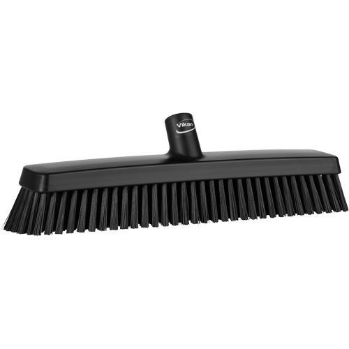 Push Broom Head, Fine/Stiff Bristles, 16-1/2", Polyester/Polypropylene, Black Southpoint Industrial Supply