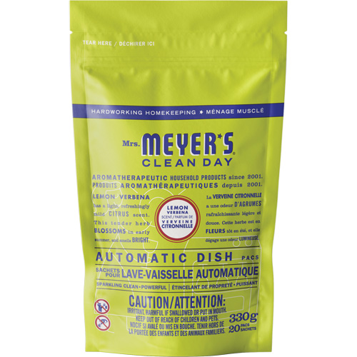 Sachets de d&eacute;tergent pour lave-vaisselle automatique Mrs. Meyer's Clean Day, Capsules, 330 g, Verveine citronnelle Southpoint Industrial Supply