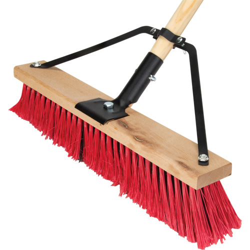 Balai-brosse &agrave; manche renforc&eacute;, 18", Moyen, Soies PVC Southpoint Industrial Supply