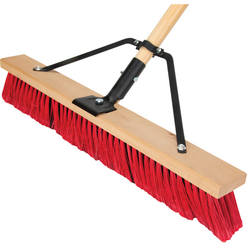 Balai-brosse &agrave; manche renforc&eacute;, 24", Moyen, Soies PVC Southpoint Industrial Supply