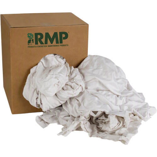 Chiffons recycl&eacute;s, Coton, Blanc, 10 lb Southpoint Industrial Supply