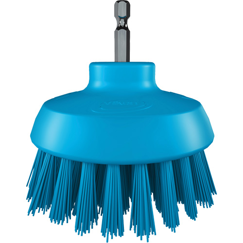 Brosse ronde HyDrive pour perceuse, Soies Tr&egrave;s ferme, Longueur de 3-1/10", Bleu Southpoint Industrial Supply