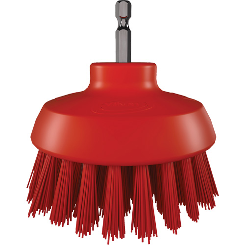Brosse ronde HyDrive pour perceuse, Soies Tr&egrave;s ferme, Longueur de 3-1/10", Rouge Southpoint Industrial Supply