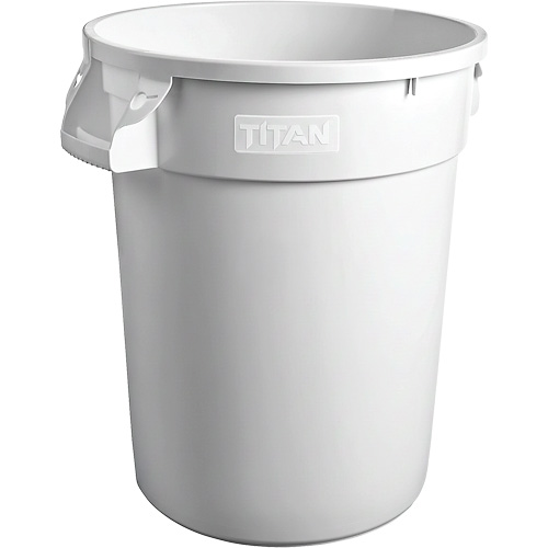 Contenant &agrave; d&eacute;chets Titan blanc pour usage intense, Plastique, 20 gal. US Southpoint Industrial Supply