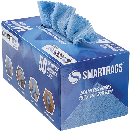 Chiffon lourd SmartRags, Microfibre, Bleu Southpoint Industrial Supply