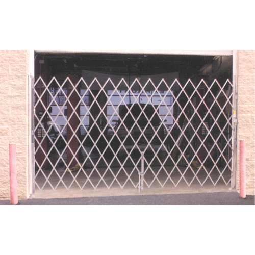 Galvanized Folding Security Gates, Fixed Single Folding, 4' L x 6' H Expanded Southpoint Industrial Supply