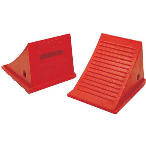 General Purpose Wheel Chocks, Polyurethane, Orange, 9" W x 11-1/2" D x 8-1/2" H Southpoint Industrial Supply