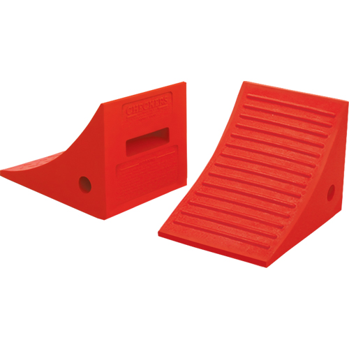 General Purpose Wheel Chocks, Polyurethane, Orange, 8" W x 11-1/4" D x 8-1/4" H Southpoint Industrial Supply