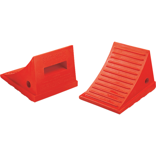 General Purpose Wheel Chocks, Polyurethane, Orange, 7-1/2" W x 8-1/2" D x 6-1/4" H Southpoint Industrial Supply