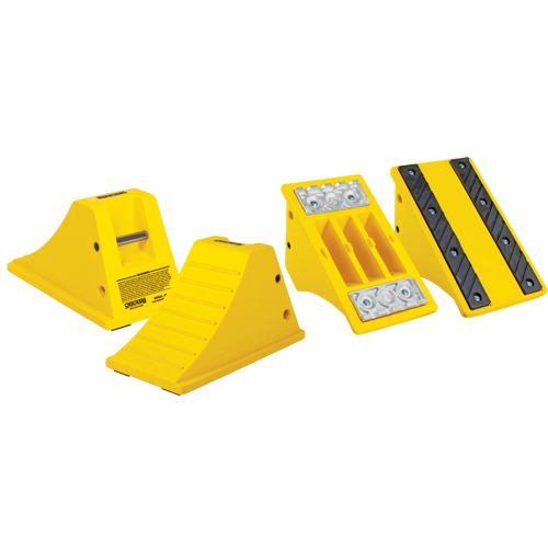 All-Terrain Heavy-Duty Wheel Chocks, Polyurethane, Safety Yellow, 11-1/4" W x 21" D x 12-1/4" H Southpoint Industrial Supply