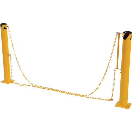 Dock Chain Barrier Bollard System, Steel, 42" H x 6-5/8" W, Yellow Southpoint Industrial Supply