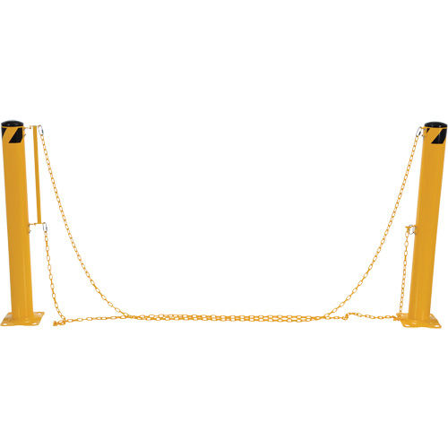 Dock Chain Barrier Bollard System, Steel, 42" H x 6-5/8" W, Yellow Southpoint Industrial Supply