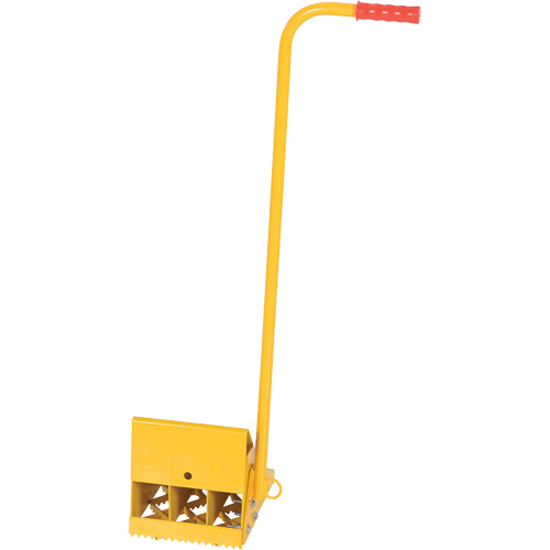 Ergo Handle Wheel Chock, Steel, Yellow, 8" W x 10-3/4" D x 9-1/8" H Southpoint Industrial Supply