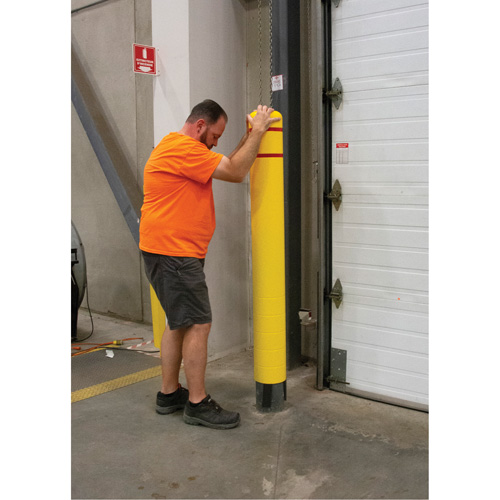 Polyethylene Bollard Cover, 4-1/2" Dia. x 64" L, Red/Yellow Southpoint Industrial Supply
