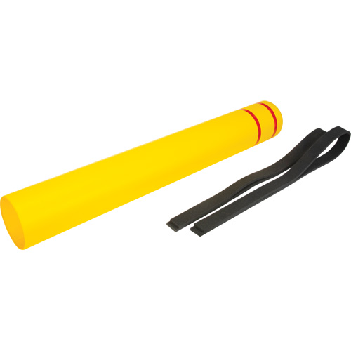 Capuchon en poly&eacute;thyl&egrave;ne pour borne de protection, 6-5/8" dia. x 52" l, Rouge/Jaune Southpoint Industrial Supply