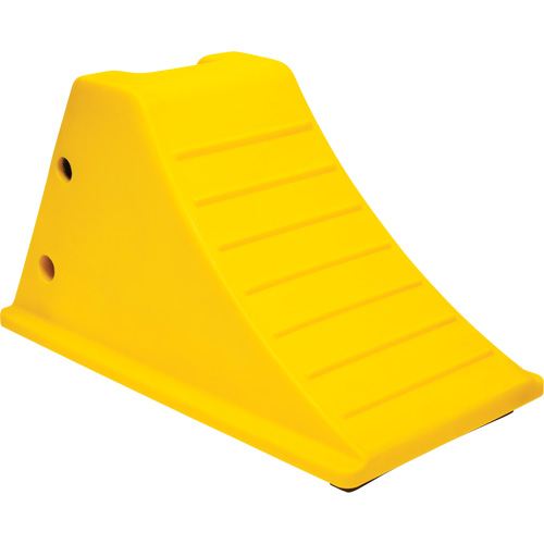 Wheel Chocks with Rubber Tread, Polyurethane, Yellow, 11-1/4" W x 21" D x 12-1/4" H Southpoint Industrial Supply