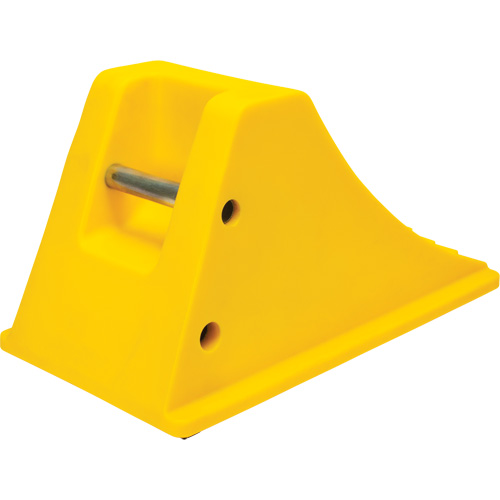 Wheel Chocks with Rubber Tread, Polyurethane, Yellow, 11-1/4" W x 21" D x 12-1/4" H Southpoint Industrial Supply