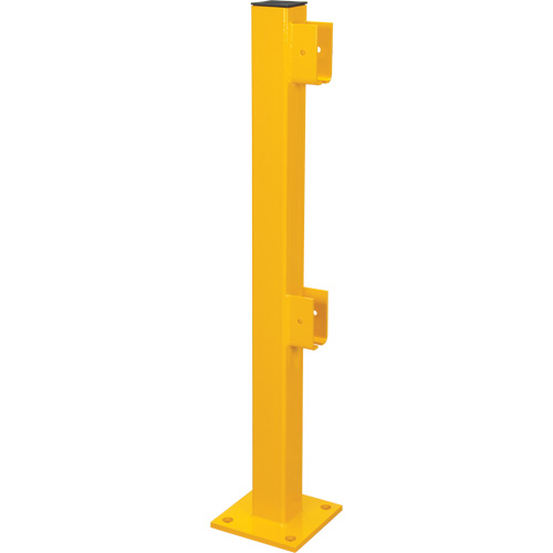 End Post for Light-Duty Guard Rails, Steel, 42" H, Safety Yellow Southpoint Industrial Supply