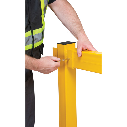 End Post for Light-Duty Guard Rails, Steel, 42" H, Safety Yellow Southpoint Industrial Supply